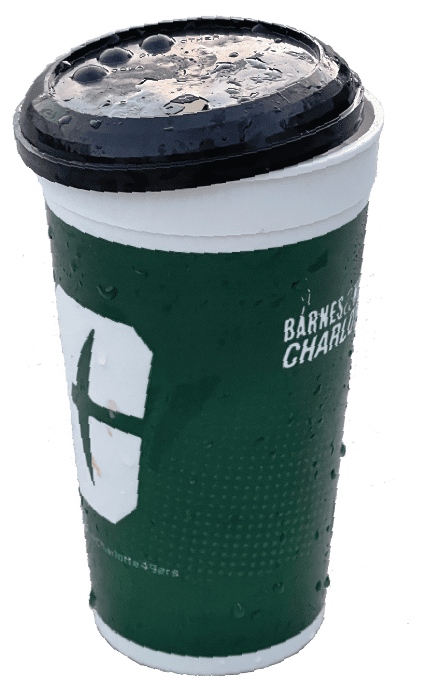 Souvenir cup branded with UNC Charlotte C